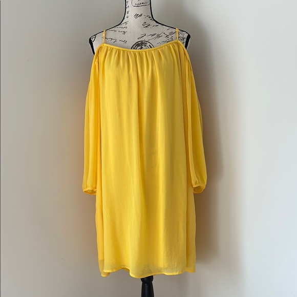 Tacera Dresses & Skirts - Yellow Off-Shoulder Dress